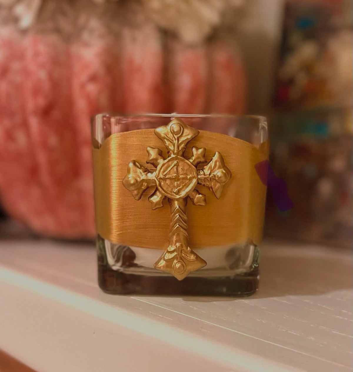 Carol Cassisa Carol Cassisa Hand Painted Croix Candle Holder - Little Miss Muffin Children & Home