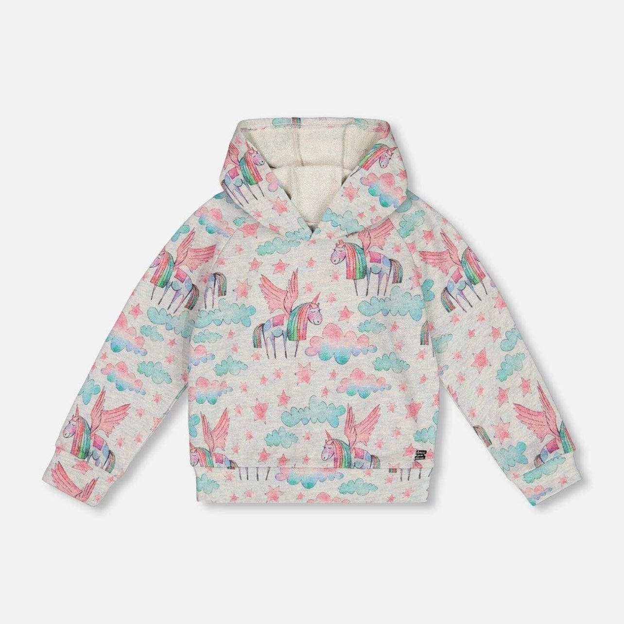 Deux Par Deux Deux Par Deux French Terry Hoodie with Angels and Unicorns - Little Miss Muffin Children & Home