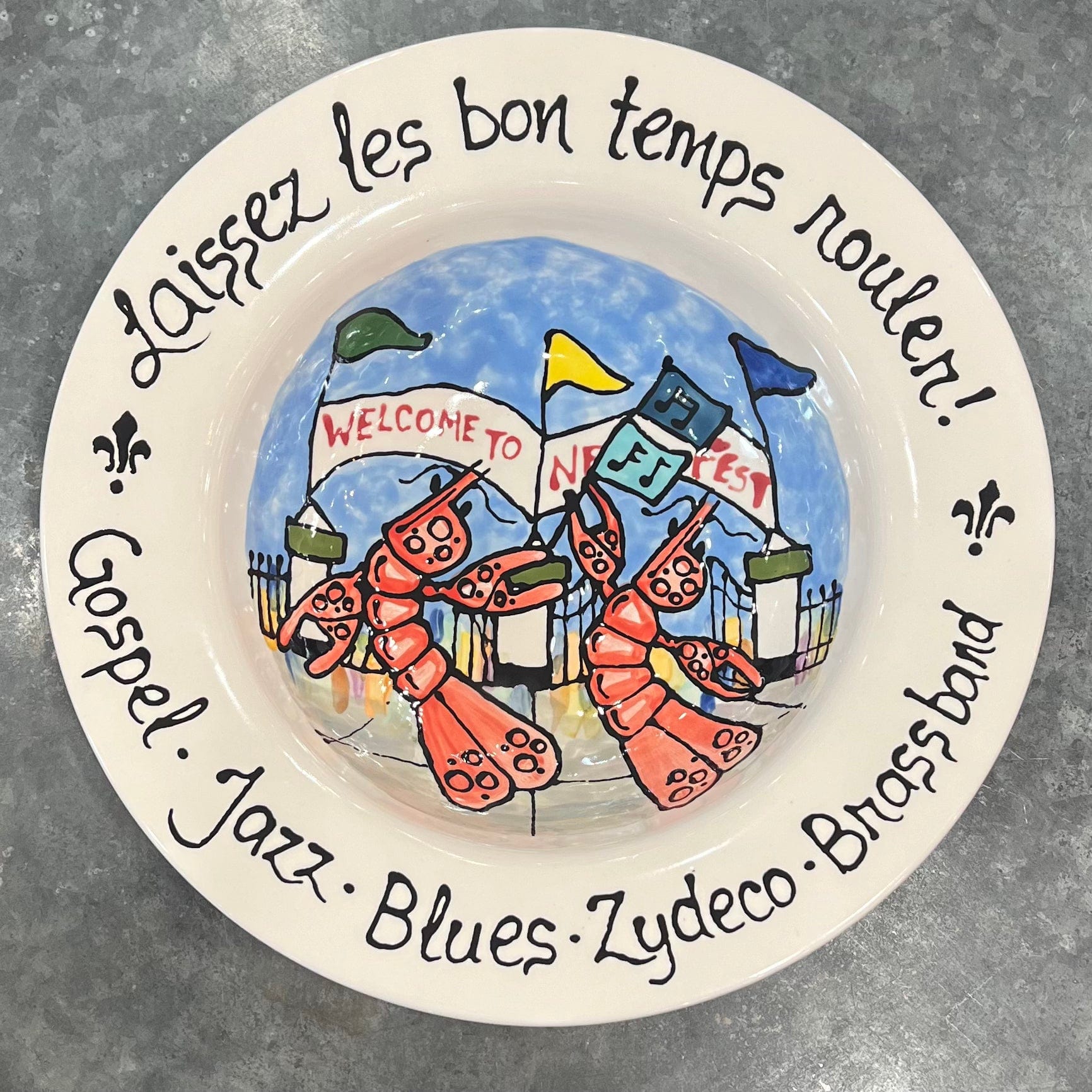 Jan Salzer Art Jan Salzer Jazz Fest Round Bowl - Little Miss Muffin Children & Home