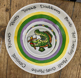 Jan Salzer Art Jan Salzer Mardi Gras Alligator Round Chip & Dip - Little Miss Muffin Children & Home