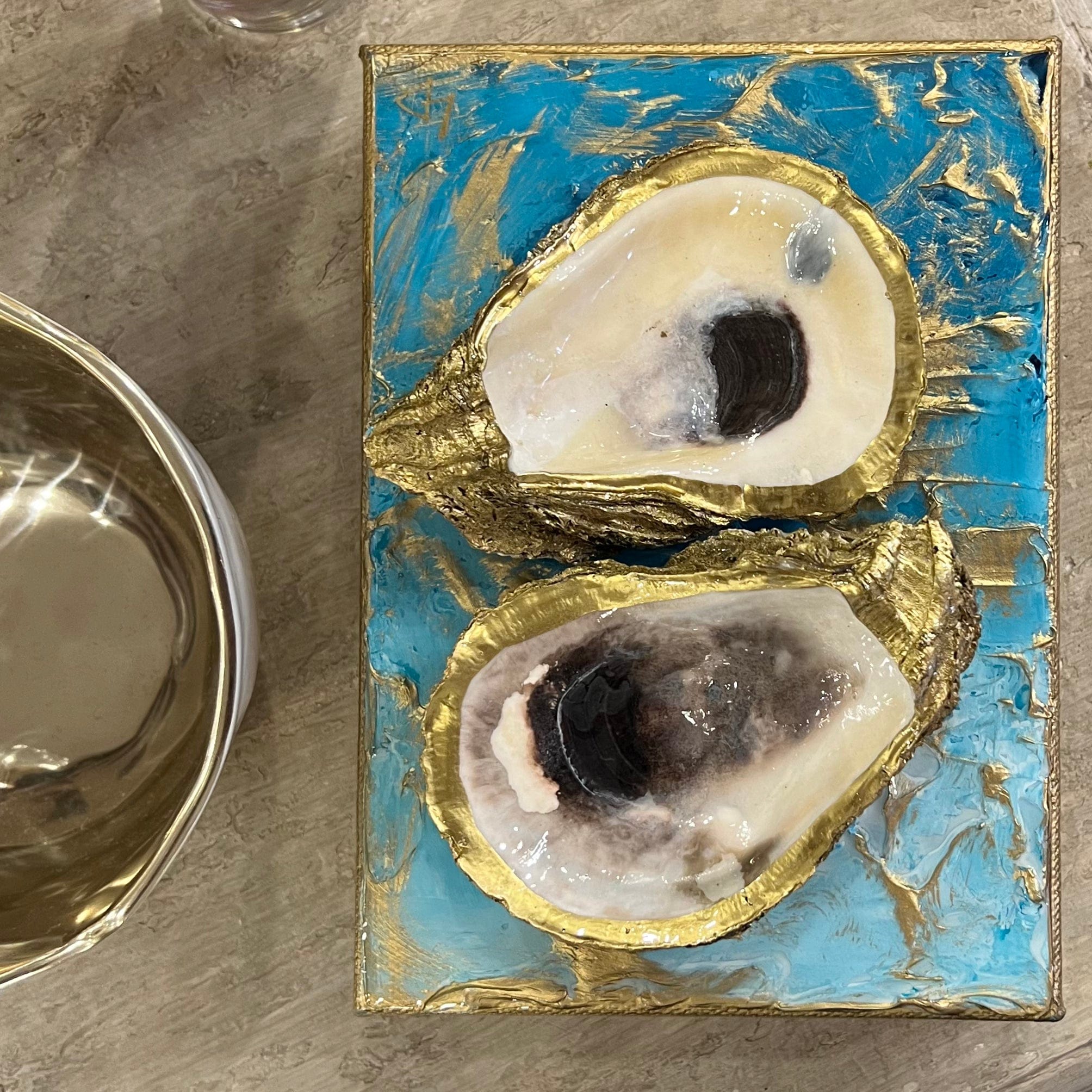Lisa Devlin Designs Lisa Devlin Designs Oyster Shells with Resin On Canvas - Little Miss Muffin Children & Home