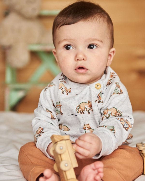Deux Par Deux Deux Par Deux Printed Raccoon Baby Top & Pants Set - Little Miss Muffin Children & Home