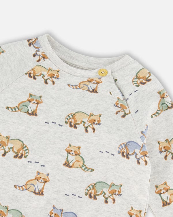 Deux Par Deux Deux Par Deux Printed Raccoon Baby Top & Pants Set - Little Miss Muffin Children & Home