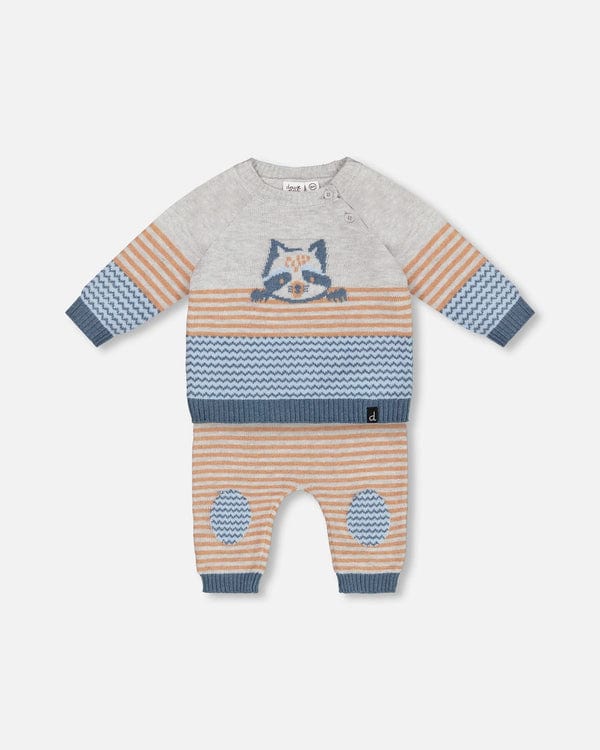 Deux Par Deux Deux Par Deux Baby Top & Pants Knit Set, Oatmeal - Little Miss Muffin Children & Home