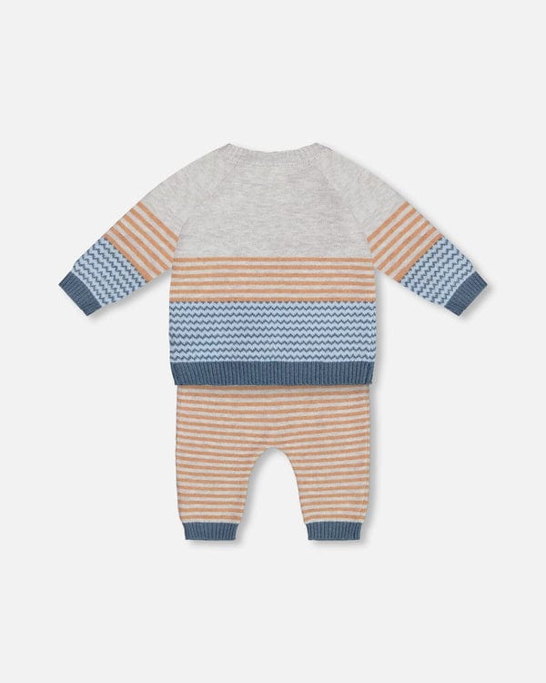 Deux Par Deux Deux Par Deux Baby Top & Pants Knit Set, Oatmeal - Little Miss Muffin Children & Home