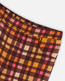 Deux Par Deux Milano Pink & Brown Plaid Treggings