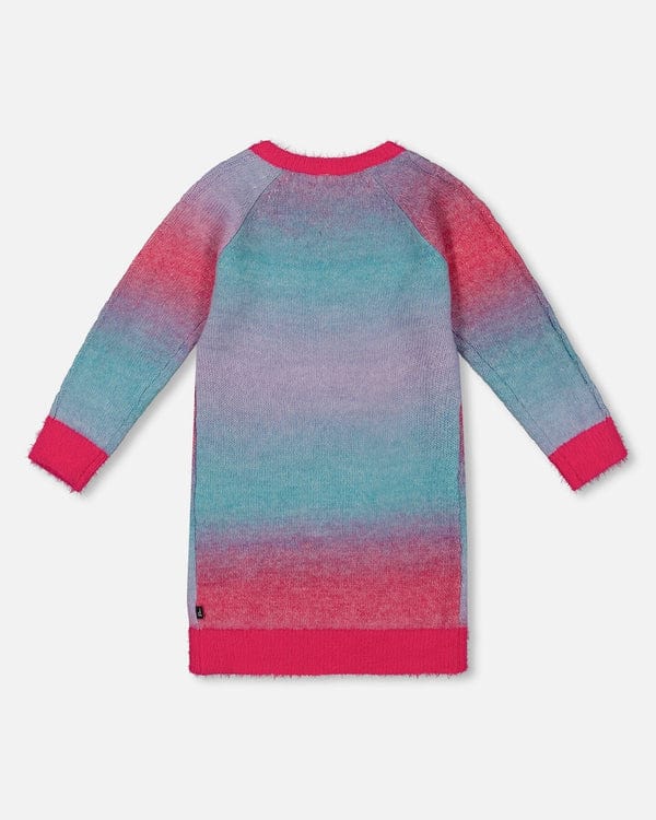 Deux Par Deux Deux Par Deux Knit Dress, Multicolor Stripe with Heart - Little Miss Muffin Children & Home