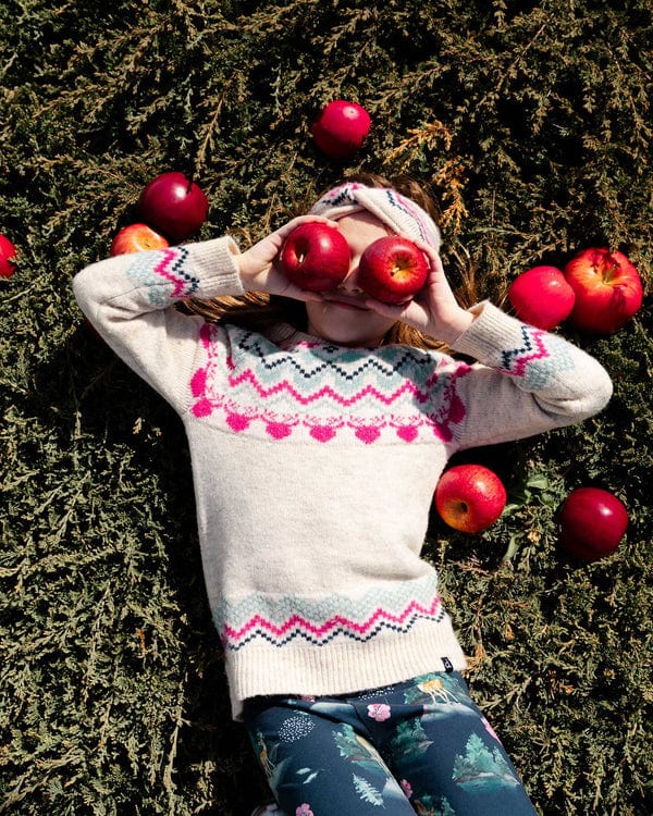 Deux Par Deux Deux Par Deux Sweater With Norvegian Jacquard, Off White - Little Miss Muffin Children & Home