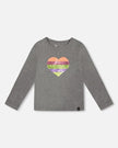 Deux Par Deux Deux Par Deux T-shirt Long Sleeves With Sequin Heart - Little Miss Muffin Children & Home