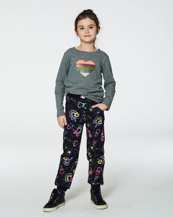 Deux Par Deux Deux Par Deux T-shirt Long Sleeves With Sequin Heart - Little Miss Muffin Children & Home