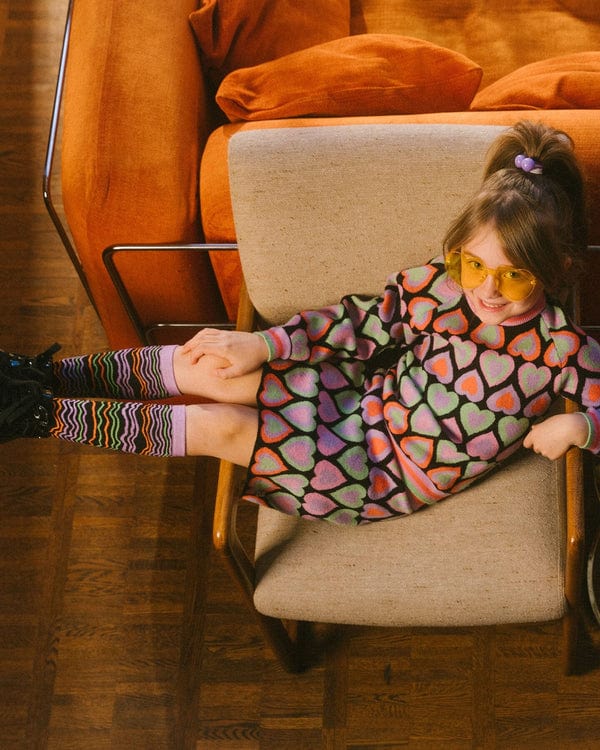 Deux Par Deux Deux Par Deux Jacquard Hearts Sweater - Little Miss Muffin Children & Home