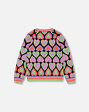 Deux Par Deux Jacquard Hearts Sweater