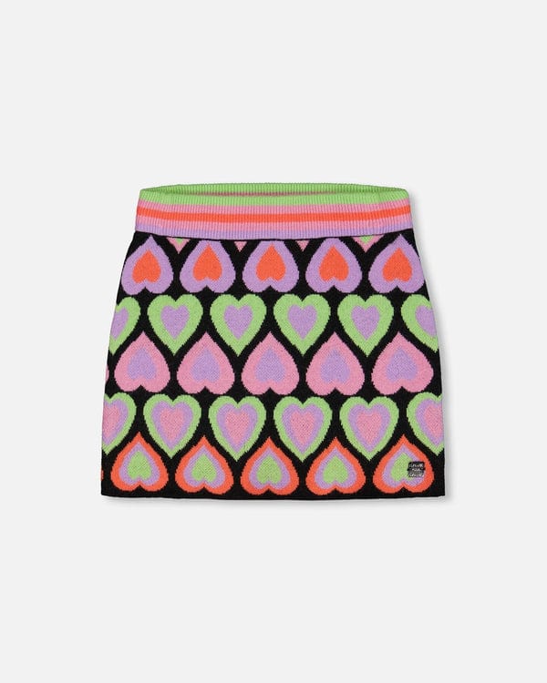 Deux Par Deux Deux Par Deux Jacquard Hearts Skirt - Little Miss Muffin Children & Home
