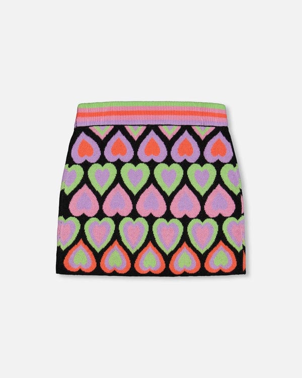 Deux Par Deux Deux Par Deux Jacquard Hearts Skirt - Little Miss Muffin Children & Home