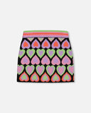 Deux Par Deux Jacquard Hearts Skirt