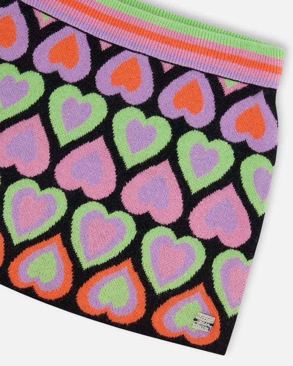 Deux Par Deux Deux Par Deux Jacquard Hearts Skirt - Little Miss Muffin Children & Home