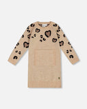 Deux Par Deux Sweater Dress with Heart Jacquard & Kangaroo Pocket