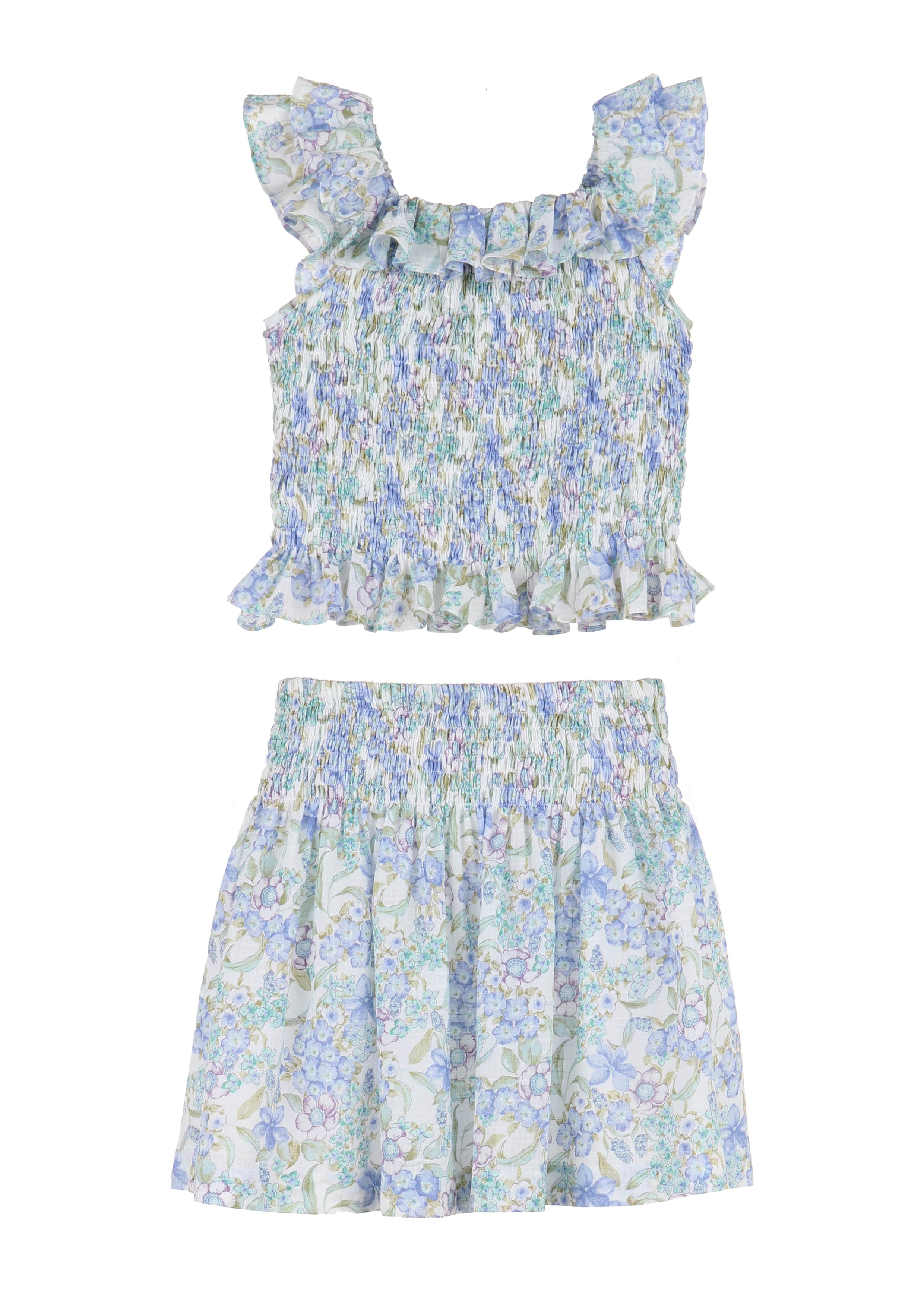 Casero & Associates Casero & Associates The Carla Shirred Set, Print - Little Miss Muffin Children & Home