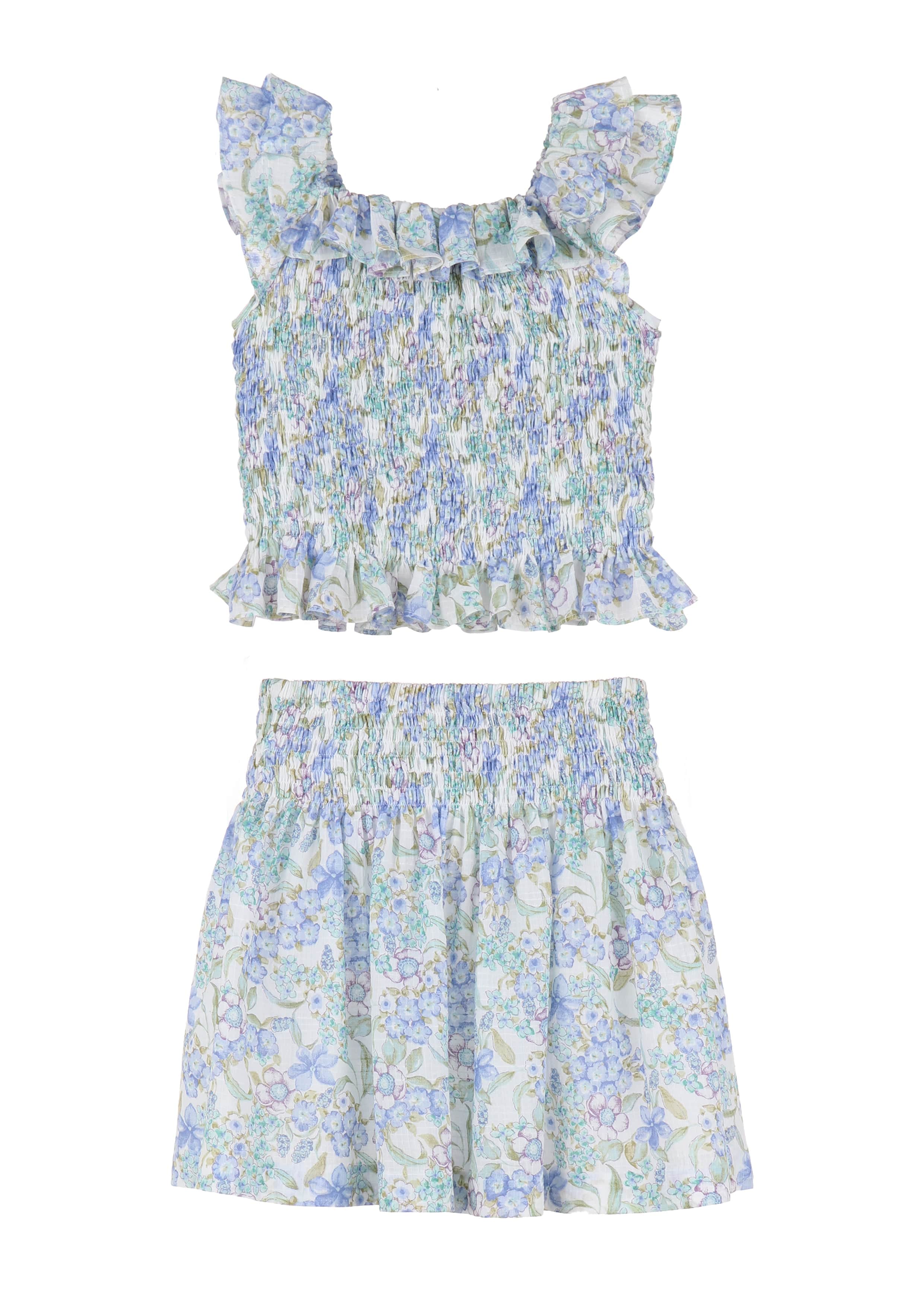 Casero & Associates Casero & Associates The Carla Shirred Set, Print - Little Miss Muffin Children & Home