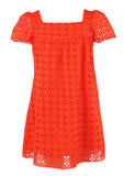 Casero & Associates The Emma Eyelet Dress, Orange