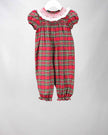 red christmas plaid romper