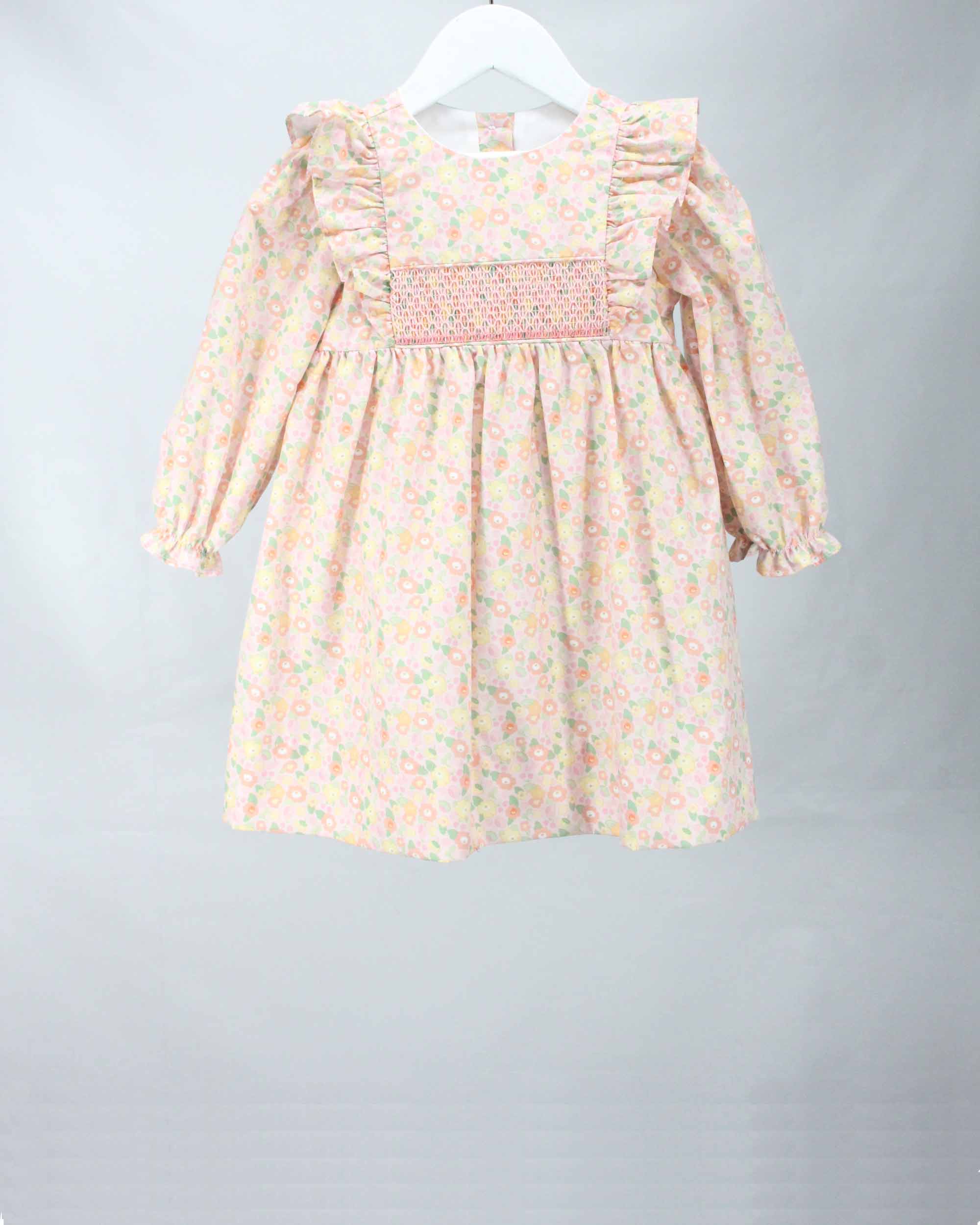 girls smocked fall floral dress