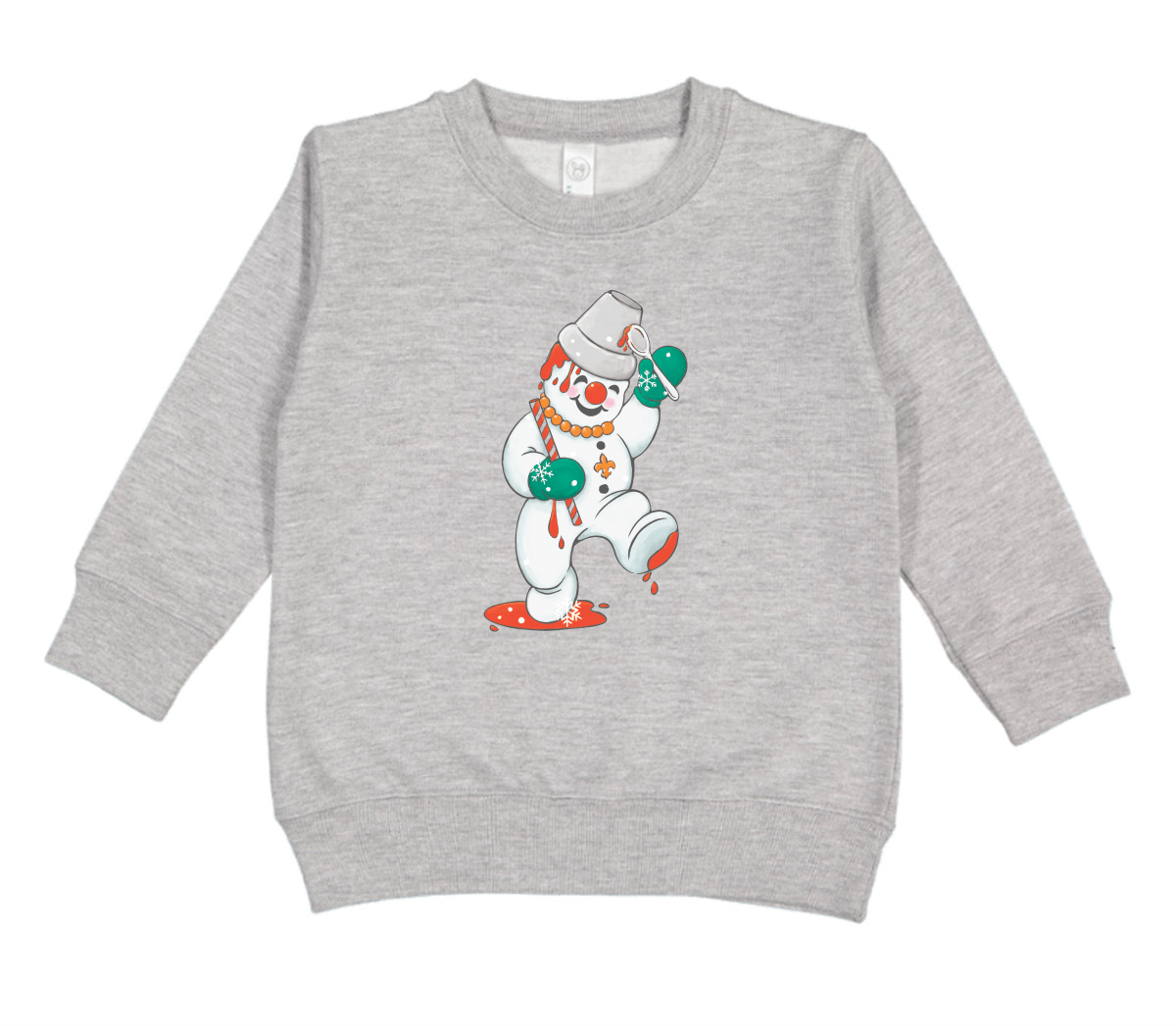 Whereable Art Whereable Art Mr Jingle Snoball Toddler Sweatshirt in Heather Grey - Little Miss Muffin Children & Home