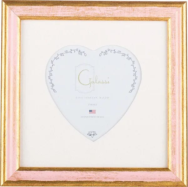 F.G. Galassi F.G. Galassi Silver with Pink Channel Frame 3x3 Heart Mat - Little Miss Muffin Children & Home