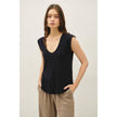 Be Cool Garment Dyed Scoop V-Neck Cap Sleeve Top in Black - Little Miss Muffin Children & Home