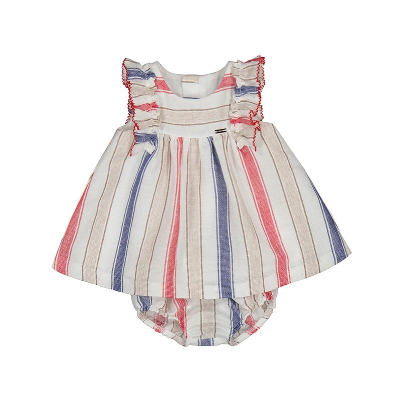 Mayoral Usa Inc Mayoral Striped Linen Dress with Bloomers - Little Miss Muffin Children & Home