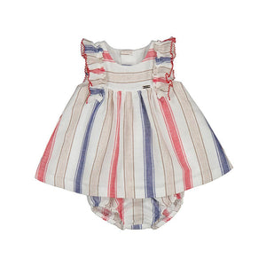 Mayoral Usa Inc Mayoral Striped Linen Dress with Bloomers - Little Miss Muffin Children & Home