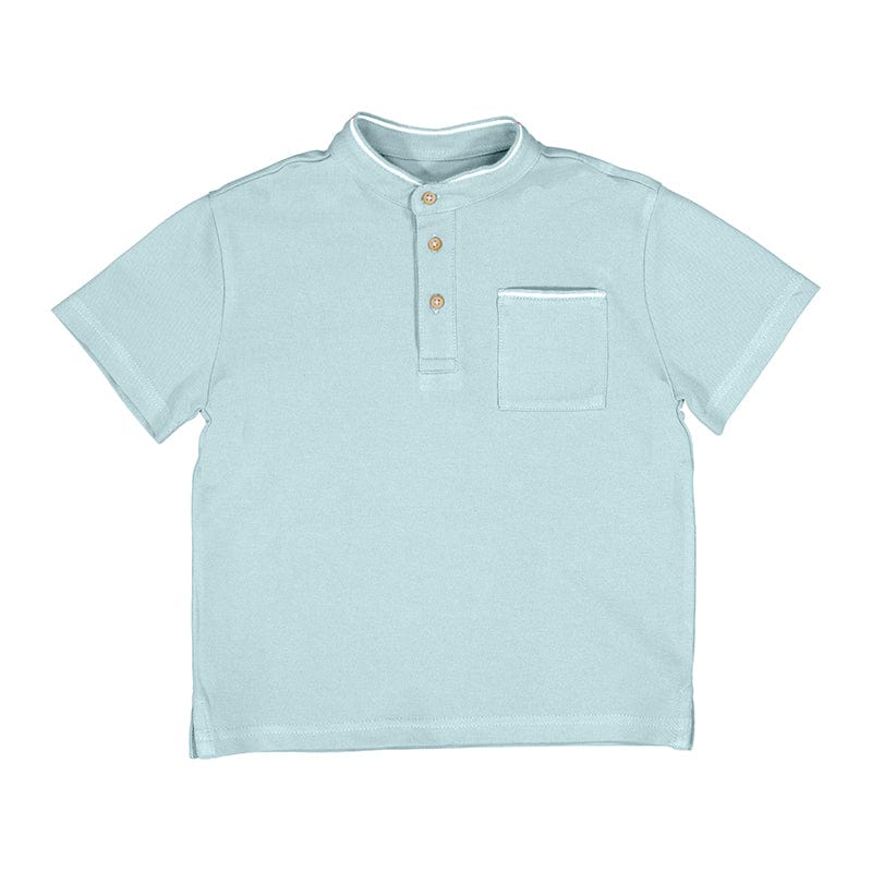 Mayoral Usa Inc Mayoral Short Sleeve Mandarin Collar Short Sleeve Shirt in Pearl - Little Miss Muffin Children & Home