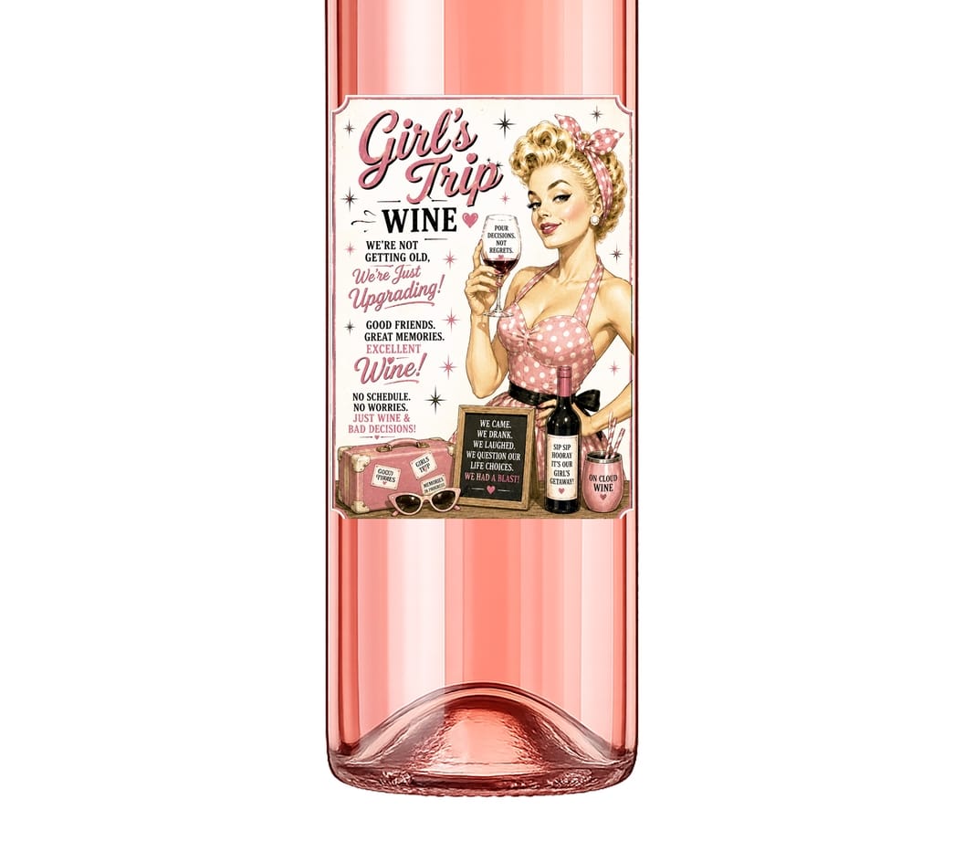 Sassy Vine Girl's Trip Wine Label