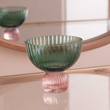 Beatriz Ball Glass Venice Coup Set of 4, Green & Lavender