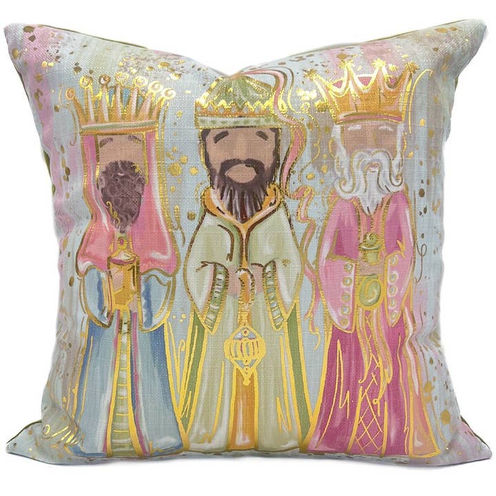 Gold Foil Seek Like Wise Men Velvet Pillow
