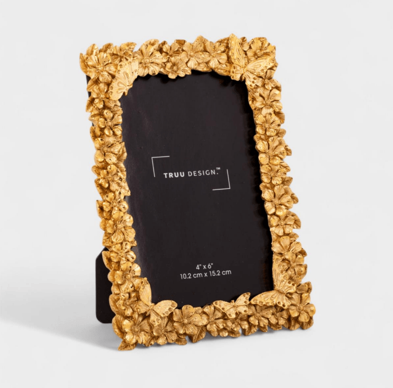 Gold Resin 3D Butterfly 4x6" Photo Frame