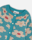 Deux Par Deux Button Front Knitted Cardigan in Blue Turquoise - Little Miss Muffin Children & Home