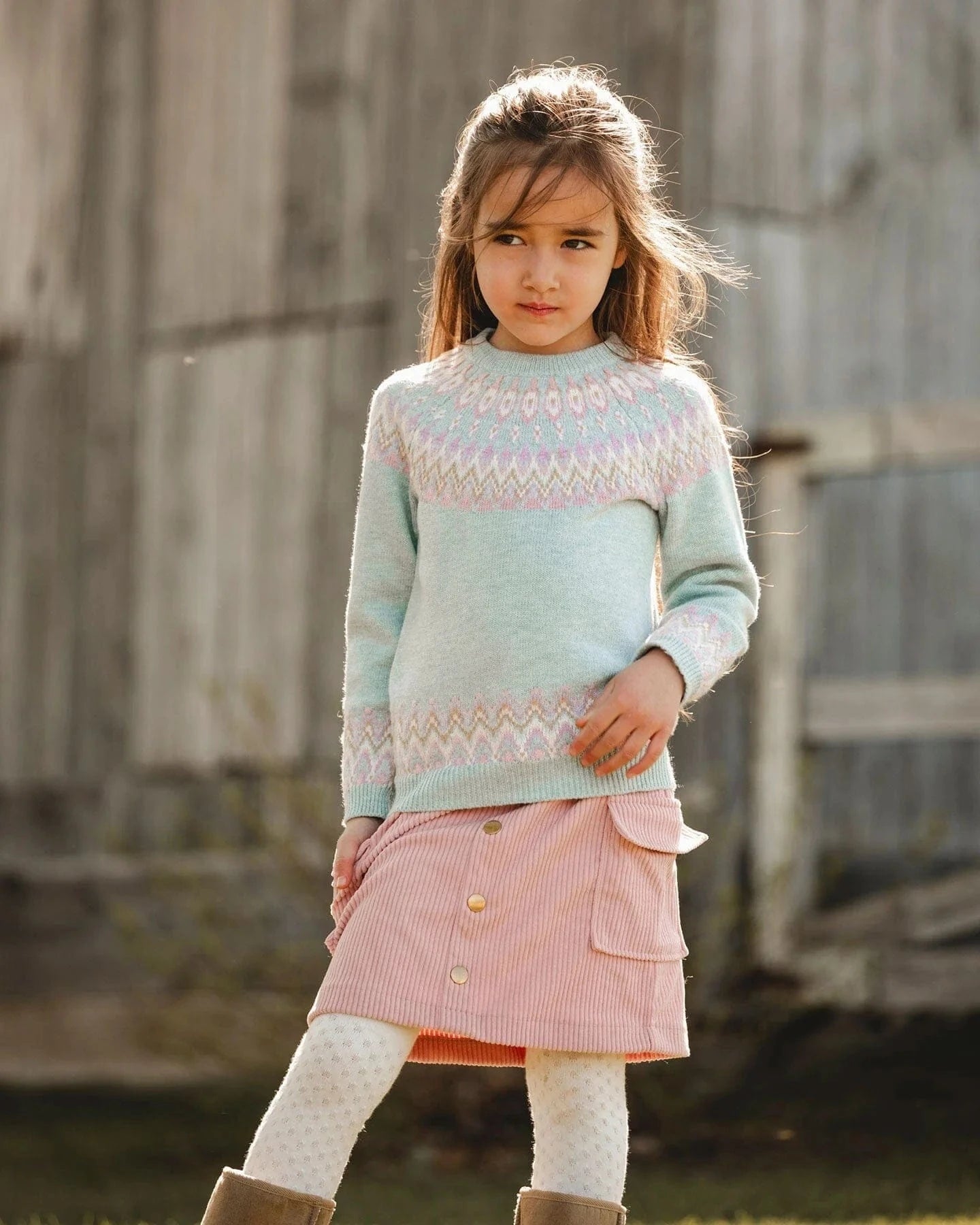 Deux Par Deux Corduroy Skirt With Cargo Pockets in Blush - Little Miss Muffin Children & Home