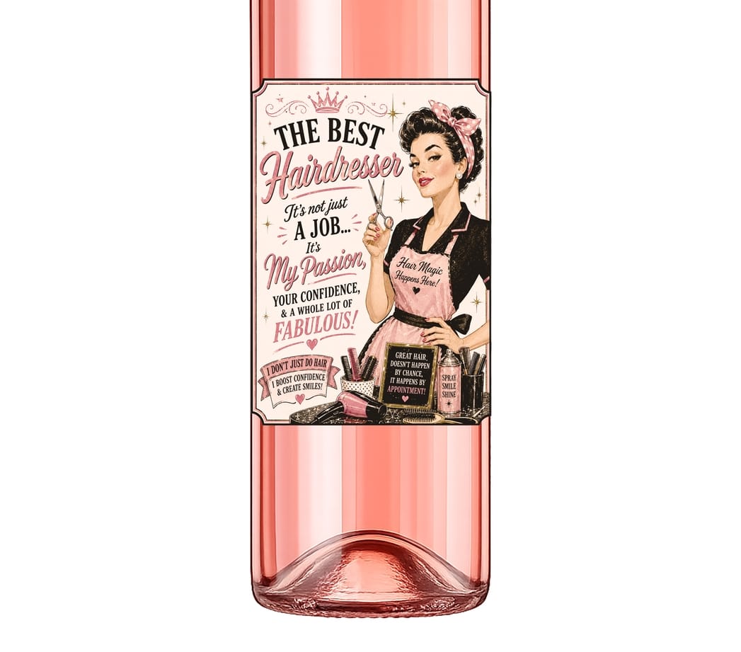 Sassy Vine Hairdresser Wine Label