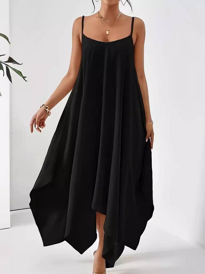 green emerald velvet dress LOOBIS Women's 2024 Summer Plain Cami Long Dress White Loose A-Line Beach Maxi  Dress Strap Dress at Amazon Women's Clothing store