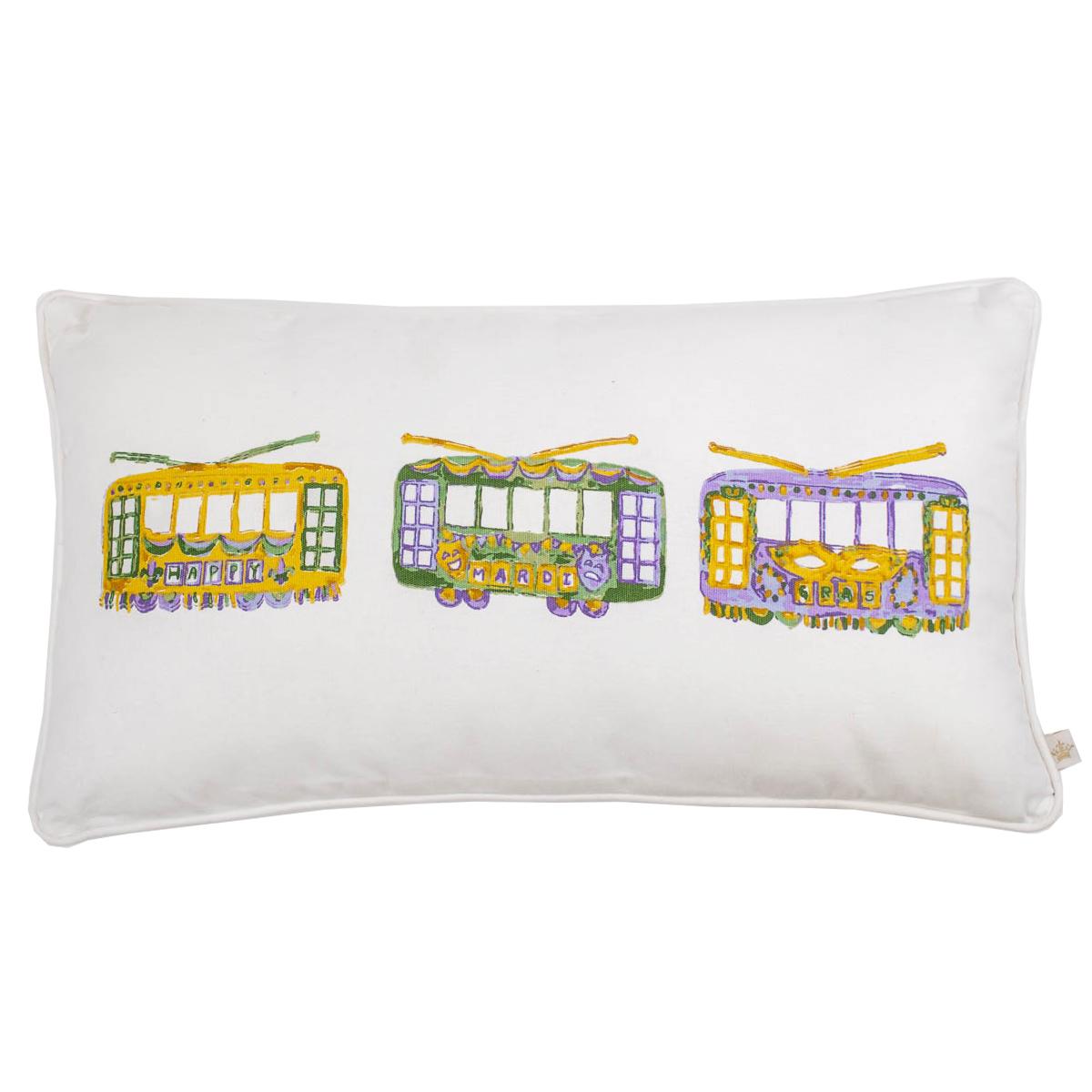 Happy Mardi Gras Streetcar Parade Lumbar Pillow