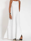 High Neck Cami Gauze Maxi Dress in White