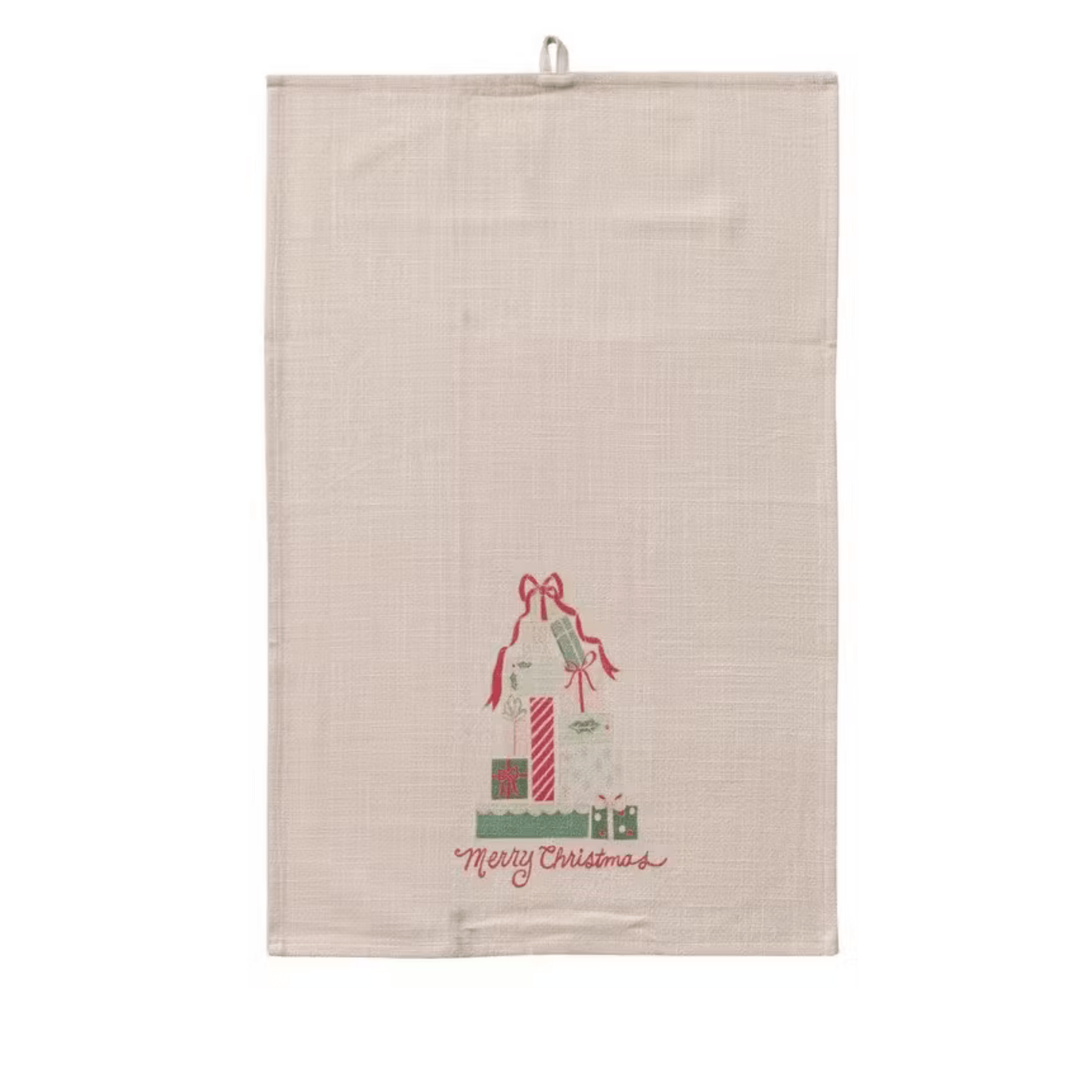 holiday presents tea towel
