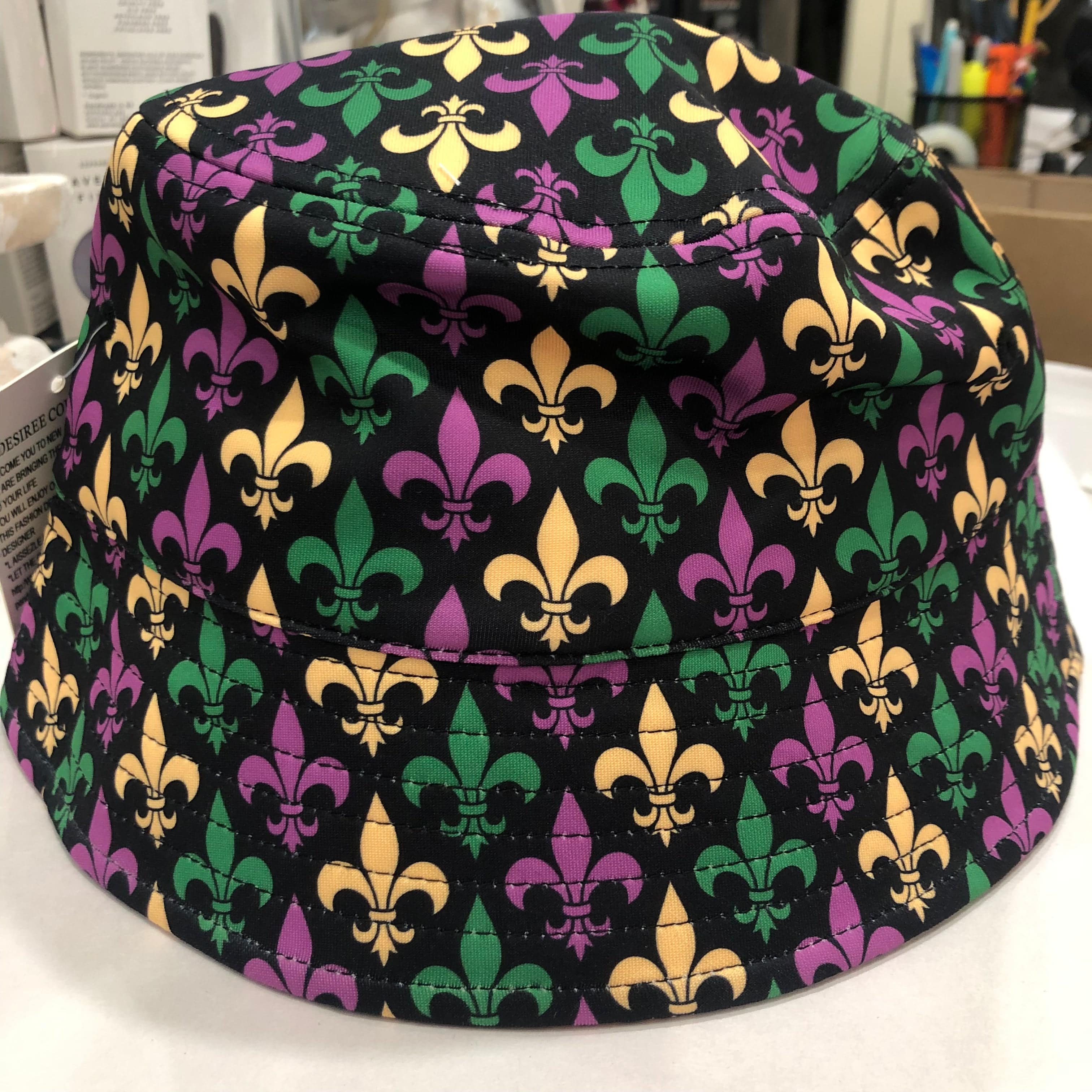 P&A Gift The Perfect Bucket Hat with FDL's in Mardi Gras Colors - Little Miss Muffin Children & Home