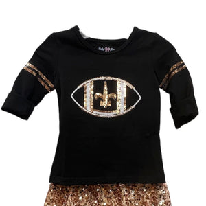 Lulu Bebe Lulu Bebe Long Sleeve Fleur de Lis Sequin Shirt - Little Miss Muffin Children & Home