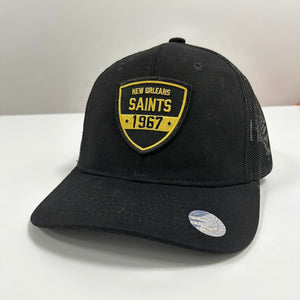 Whereable Art Whereable Art Saints Retro 1967 Shield Black Trucker Cap - Little Miss Muffin Children & Home