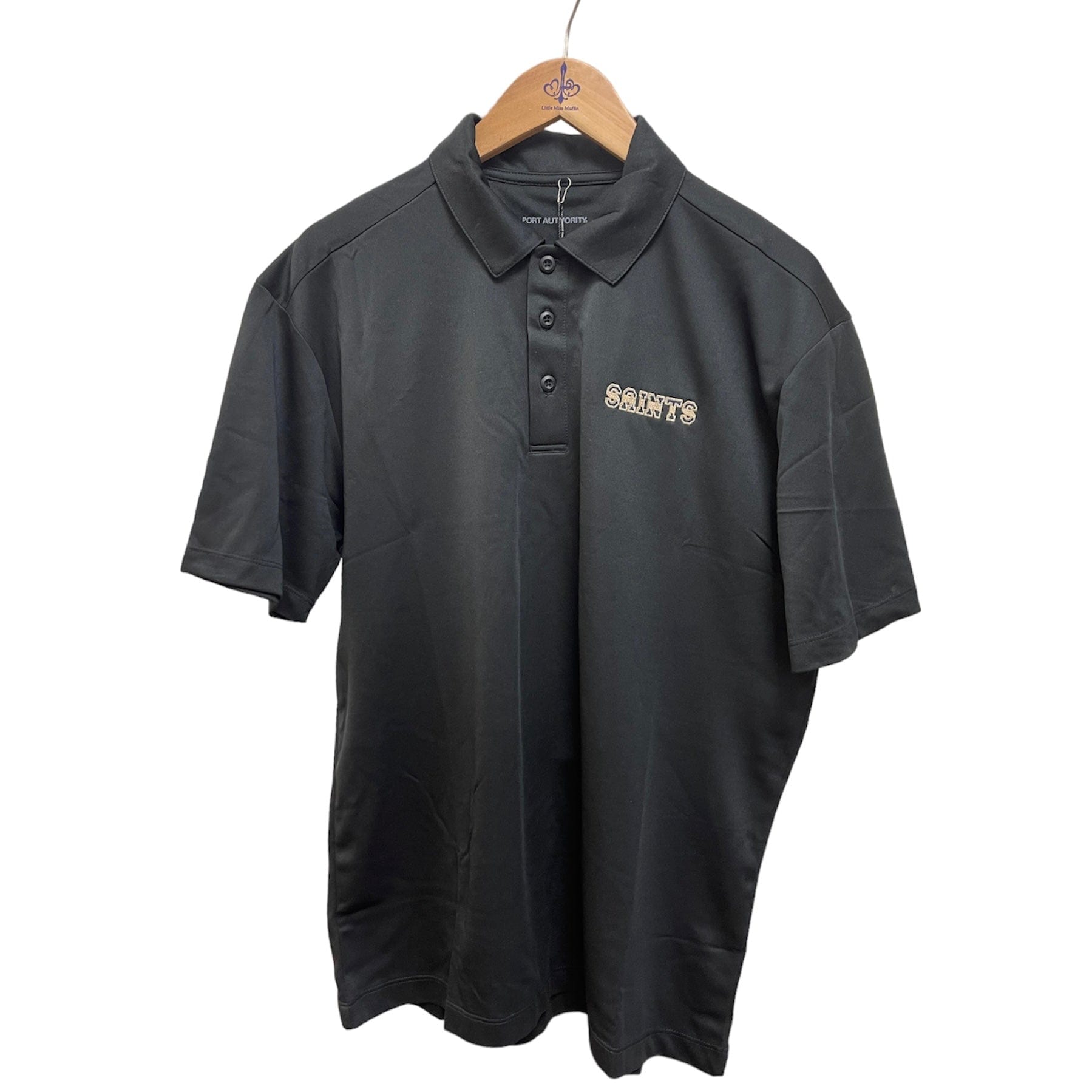 Whereable Art WHEREable Art  Saints Striped Performance Blend Polo - Little Miss Muffin Children & Home