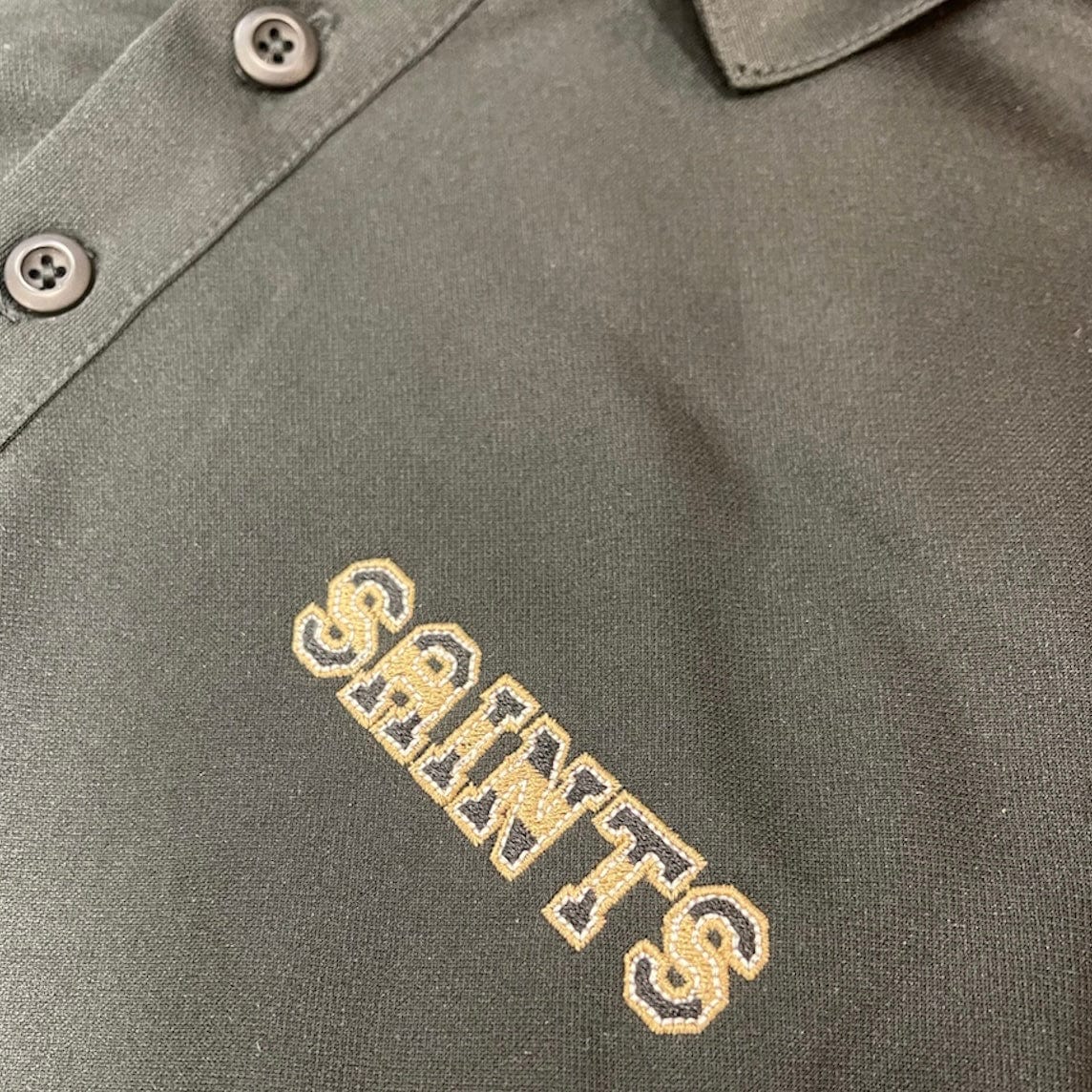 Whereable Art WHEREable Art  Saints Striped Performance Blend Polo - Little Miss Muffin Children & Home