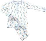 Lulu Bebe Lulu Bebe Blue Ghost Pima Long Sleeve Boys Pantset PJ's - Little Miss Muffin Children & Home