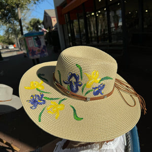 Little Miss Muffin Exclusive Michelle's Art Box Hand-Painted Iris Floppy Hat - Little Miss Muffin Children & Home